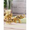 Set of 3 Metal Trunk Up Elephant Family Statue Showpiece Figurine -Fengshui Vastu Lucky - Decorative Items for Home Living