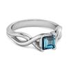 London Blue Topaz Twisted Vine Band Ring - 925 Sterling Silver