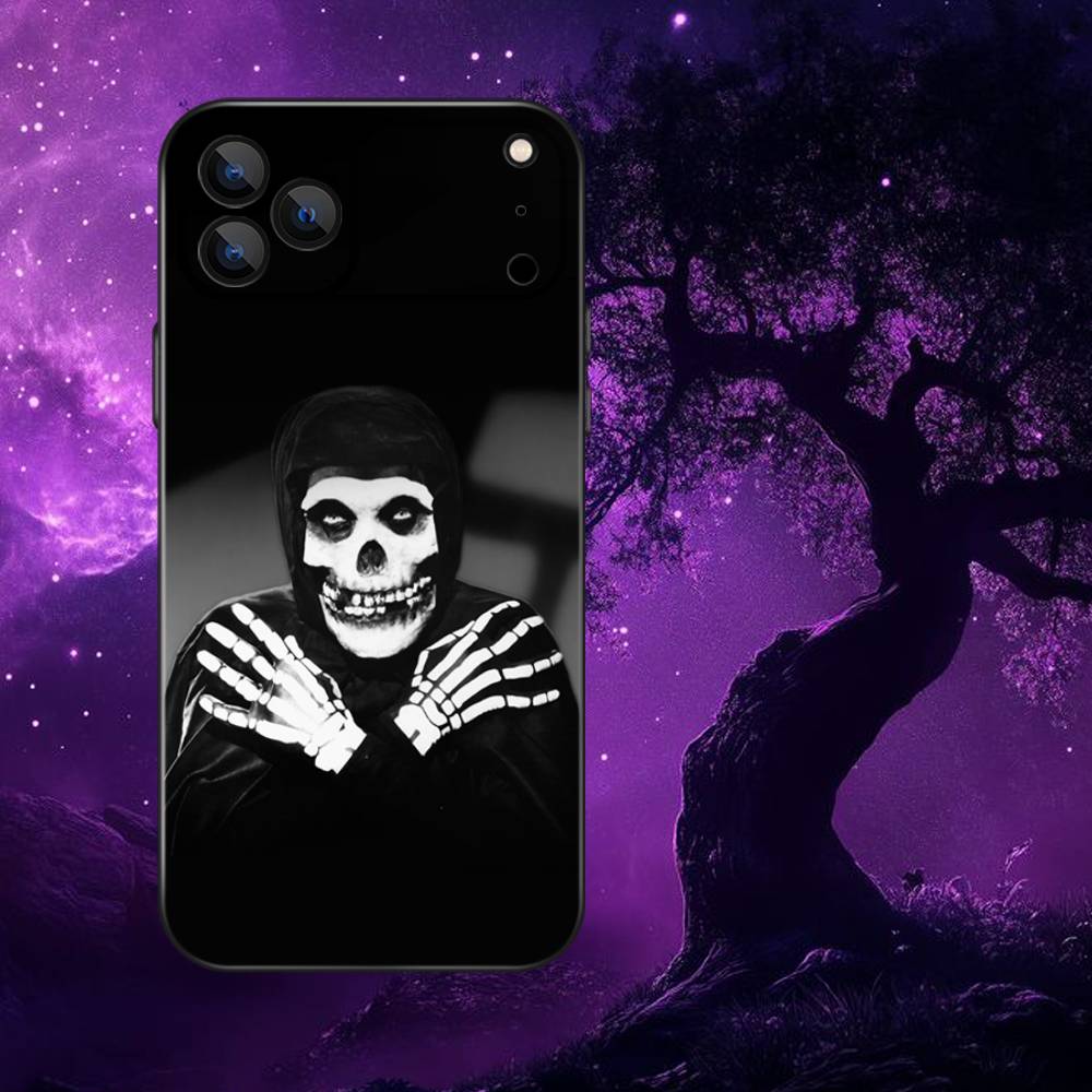 M-Misfits Rock Phone Case For iPhone 17,16,15,14,13,12,11,Pro Max,XSX,,XR,SE,Mini,8,7,Soft Silicone Black Cover