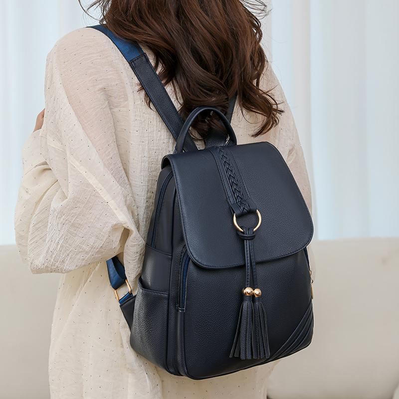 Женский рюкзак с кисточками, большой емкости, рюкзак для путешествий, ПУ, сумка для мам среднего возраста, дорожная сумка