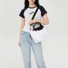 Longchamp Le Pliage Energy 25 Button Zipper Closure Canvas And Leather Dumpling Shoulder Crossbody Tote Bag Small Women bags Black White 1512HSR007