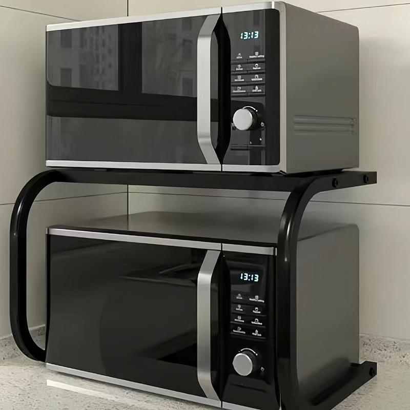 Кухонная полка для духовки Бытовая многоярусная стойка для хранения Органайзер Полка Металлический кронштейн Большая вместимость Микроволновая полка