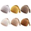 Unisex Soft Cotton Baby Hat with Tail Design & Pacifier Holder, Breathable Adjustable Newborn Cap for 0-12 Months, Spring Autumn Infant Headwear