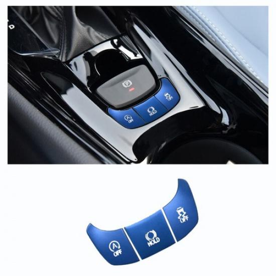 3 Pieces Aluminum Car Center Gear Shift Button Sticker For Toyota CHR 16 17 18