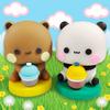 Cute Kawaii Bubu & Dudu Panda Bear Figure Cartoon Exciting Bear Miniatures Collectible Animal Toy Doll Ornament Home Derocation
