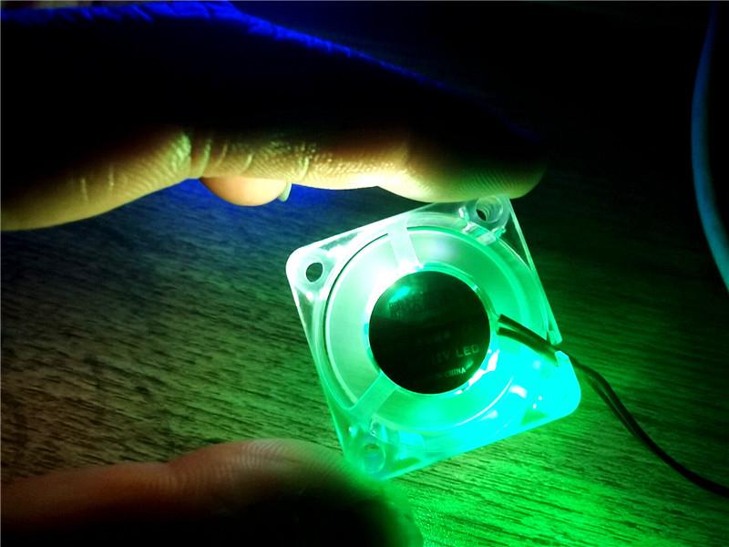 Silent 3010 LED Fluid Bearing Graphics Card Cooling Fan - 3CM Transparent Color-Changing, 5V/12V/24V.