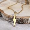 DGIDDK Stainless Steel Simple Lightning Pendant Necklace Men And Women Tide Retro Fashion Personality Hip-Hop Sweater Chain