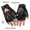 Solid Color Y2k Leather Gloves Harajuku Half Finger Mittens Women Leather Gloves  Motorcyclist