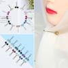12Pcs Anti Slip Headscarf Muslim Scarfs Hijab Clips Pearl Clip Brooch Scarf Pin
