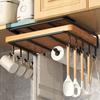 Kitchen Hanging Rack Cabinet Paper Towel Racks Hanging Cabinet Storage Double Layered Cutting Board Shelf Metal Pot Lid Shelf
