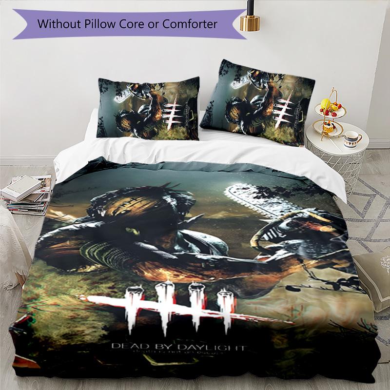 Dead by Daylight 3pcs Bedding Set Duvet Cover Closure Includes 1 Duvet Cover & 2 Pillowcases for All Seasons Bedroom Home Dorm Decor