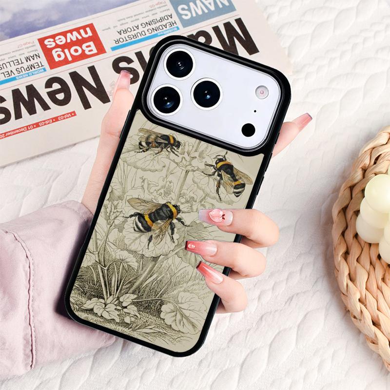 Чехол для телефона 'Пчелиное искусство' для iPhone 17 16e 15 14 13 12 11 Pro Max Air Mini Мягкий защитный чехол