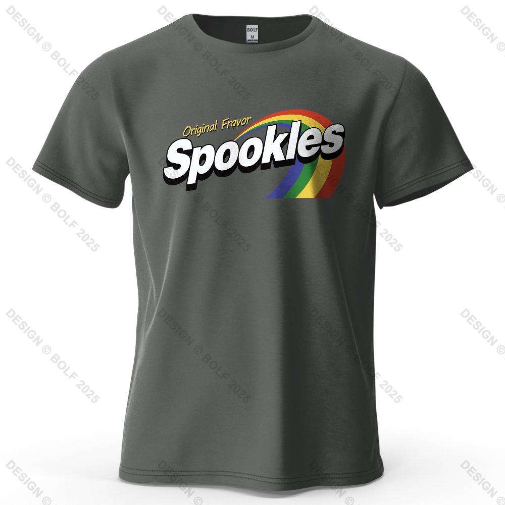 Мужская футболка Spookles Оригинальный вкус с причудливым принтом 100% хлопок Цветные графические футболки для женщин Топы Футболки Уличная одежда