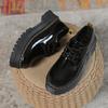 Thick-soled Women's Autumn and Winter New Small Leather Shoes Small Black Derby Single Shoes Leather Shoes