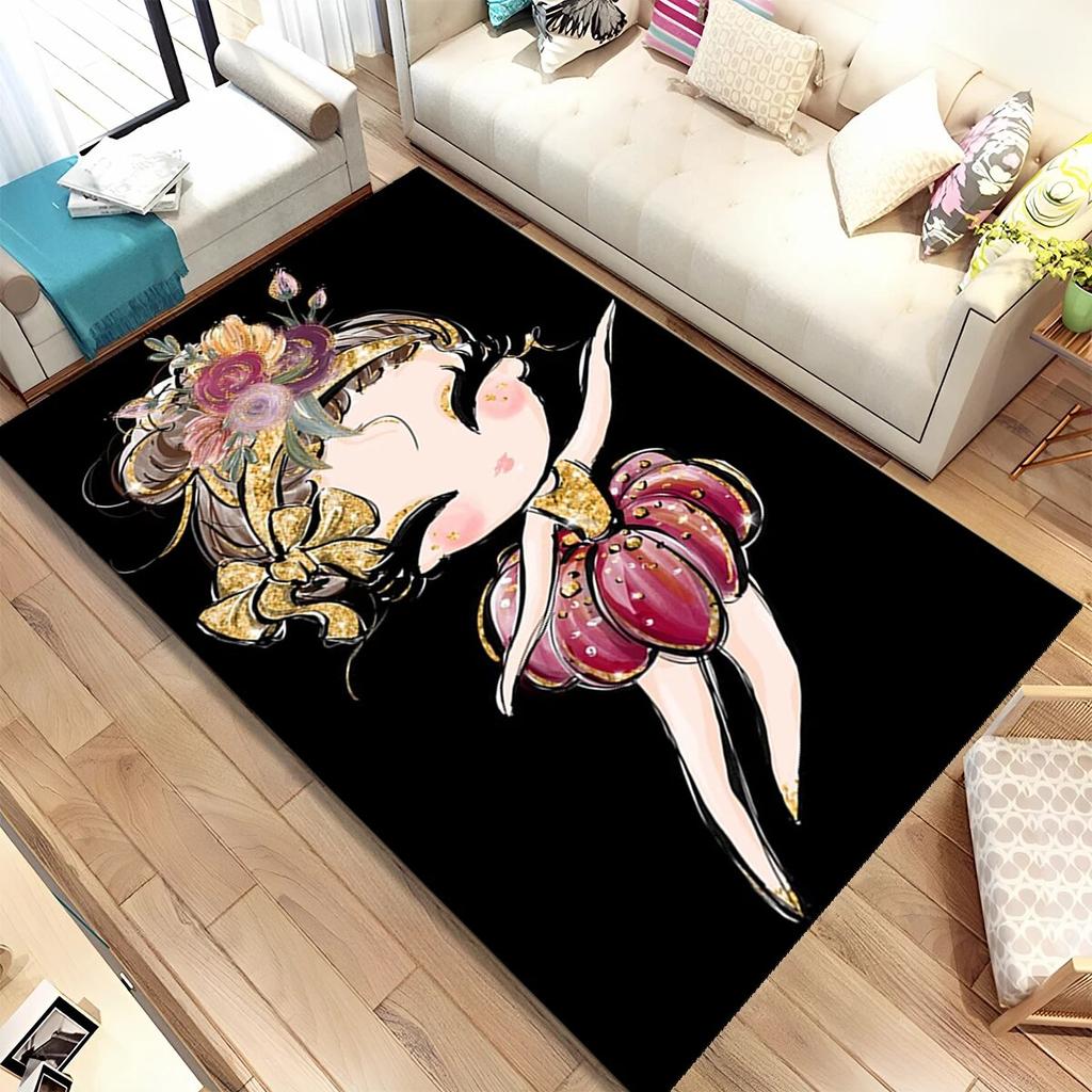 Милый коврик для балета, балерины, феи, мультяшный коврик, ковер для дома, гостиной, спальни, дивана, коврик для двери, детский нескользящий коврик