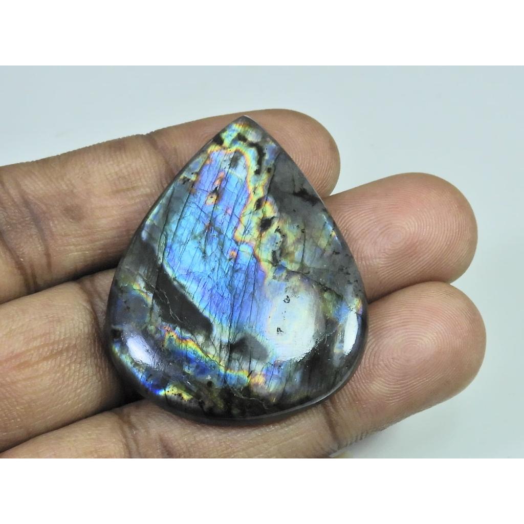 35X43X06MM Natural Purple Labradorite Spectrolite Pear Loose Gemstone 81Cts. D-420