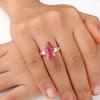 Розовый рубеллит драгоценный камень 925 пробы серебро клеймо ювелирные изделия кольцо ручной работы подарок для мамы RR-65-8