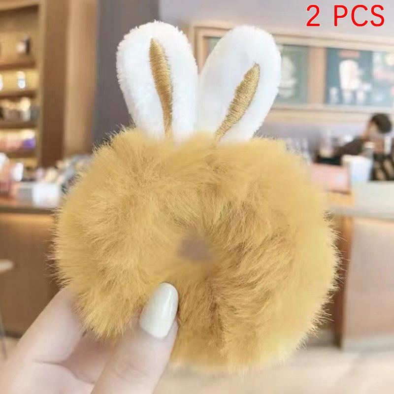 2 шт. милые сладкие кроличьи ушки веревка для волос для женщин девочек конфетные цвета резинки эластичные резинки хвост аксессуары для волос