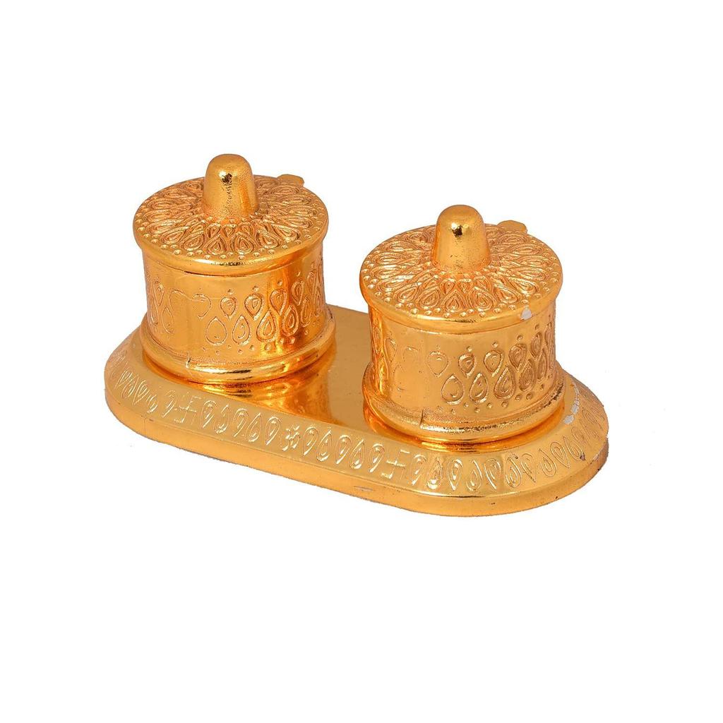 Золотой металлический держатель для кумкума/коробочка для кумкума для подарков, пуджи, тали, мандира, дома, храма, для подарков (Королевская шкатулка для кумкума)