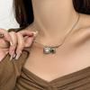 Imitation Pearl Tigereye Stone Pendant Necklaces Geometric Collarbone Necklace  Women
