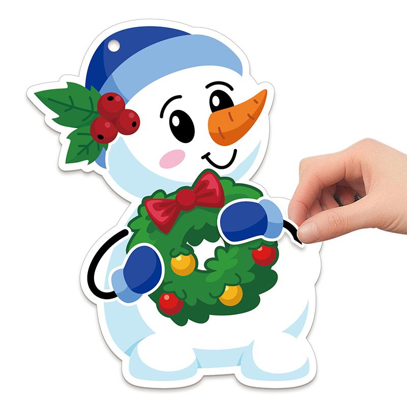 24 Sets Christmas Snowman Craft Kits - Winter Diy Ornaments Decorations Art Sets - Make Your Own Snowman Stickers Arts And Craft