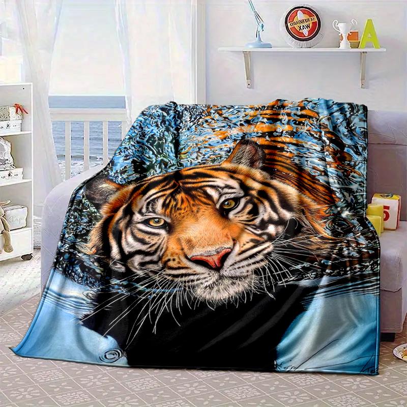 White Tiger Family Blanket Flannel Blanket for bed, sofa, Camping, Hiking, Picnic Essentials, gift for family Fan gifts