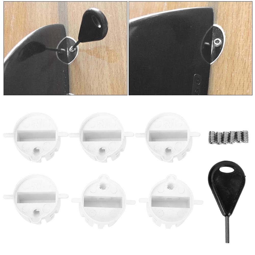 6 шт. Пластиковая заглушка для стакана Серфборд FCS Круглая заглушка для серф-плавника G5 Бокс для плавника и ключ для винта(белый)