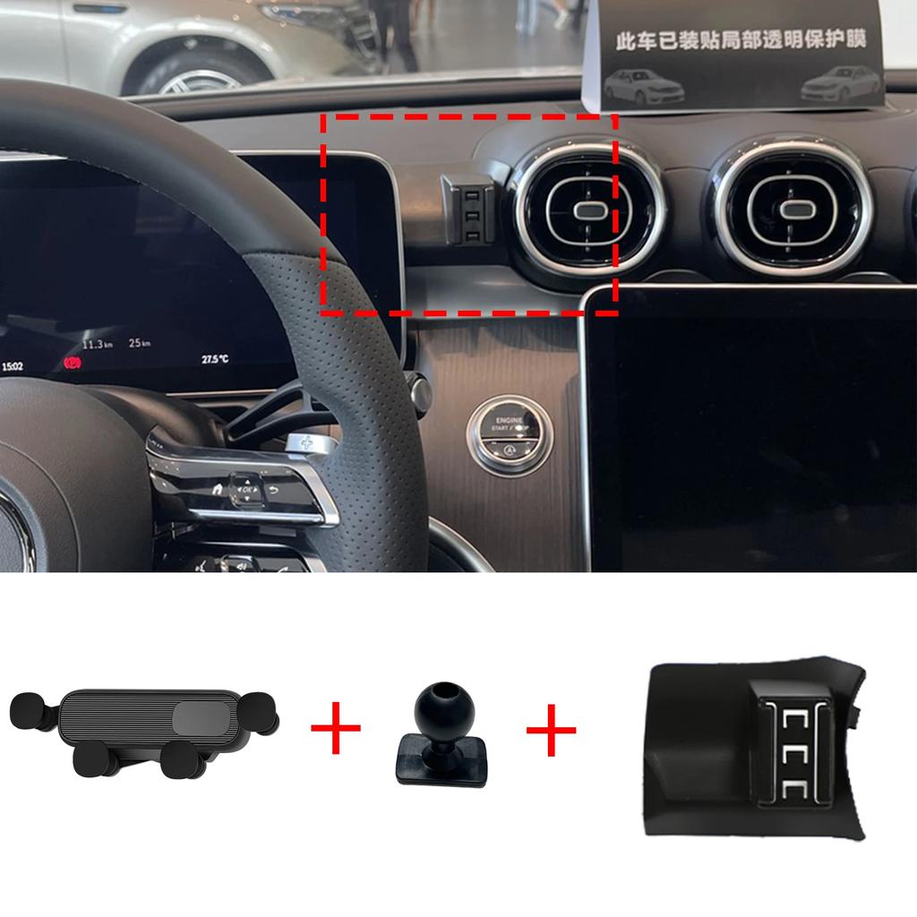 Car Mobile Phone Holder Accessories for Mercedes Benz C Class ~2025 W206 C200 C260 C300 GPS Bracket Navigation Stand Auto