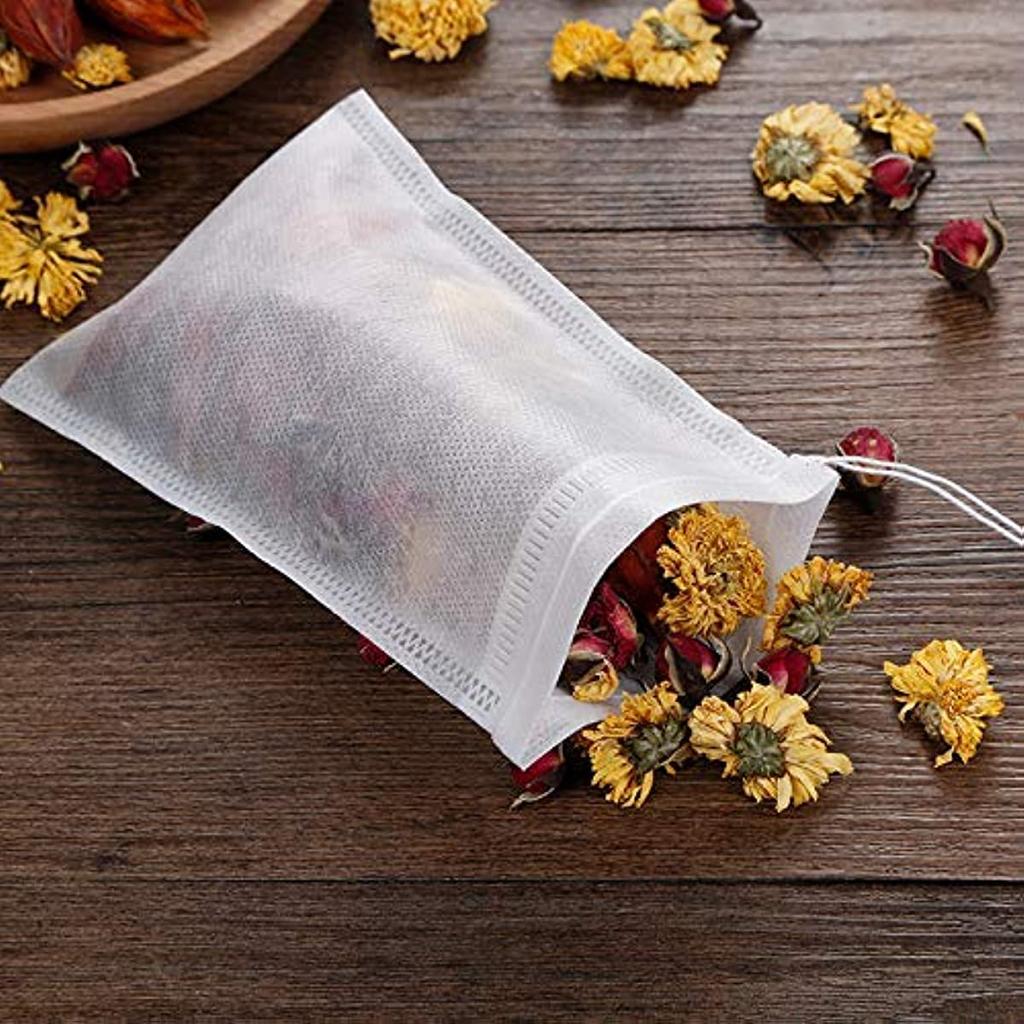 100Pcs Disposable Tea Bags For Loose Leaf Tea, Empty Tea Bags For Loose Tea With Drawstring, Natural Tea Filter Bags For Loose Tea (3.54 X 2.75 Inch)