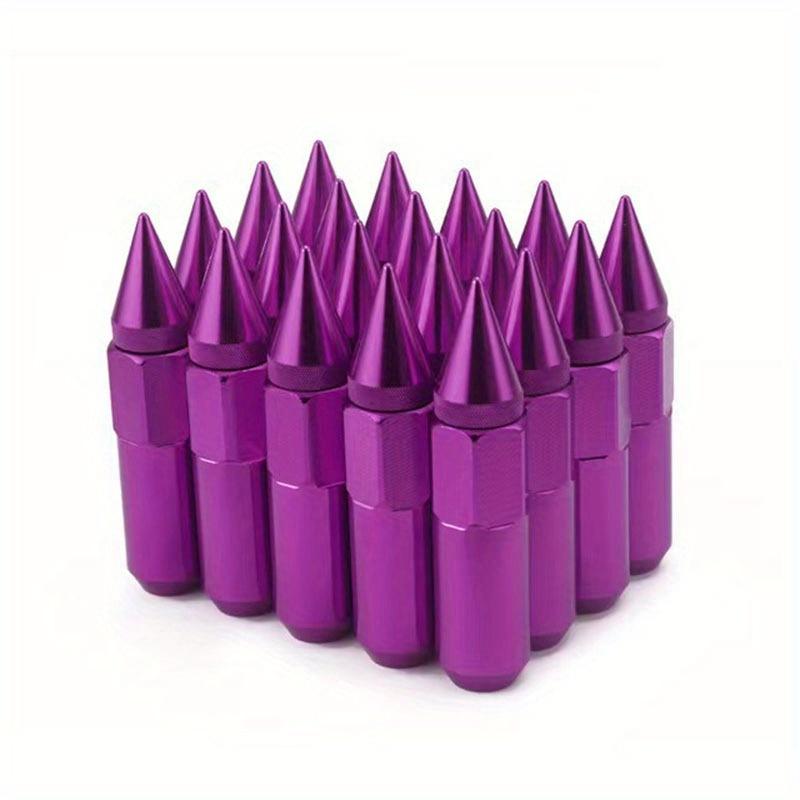 20Pcs M12X1.25 Spiked Aluminium 60MM Extended Tuner Wheels Rims Lug Nuts Racing