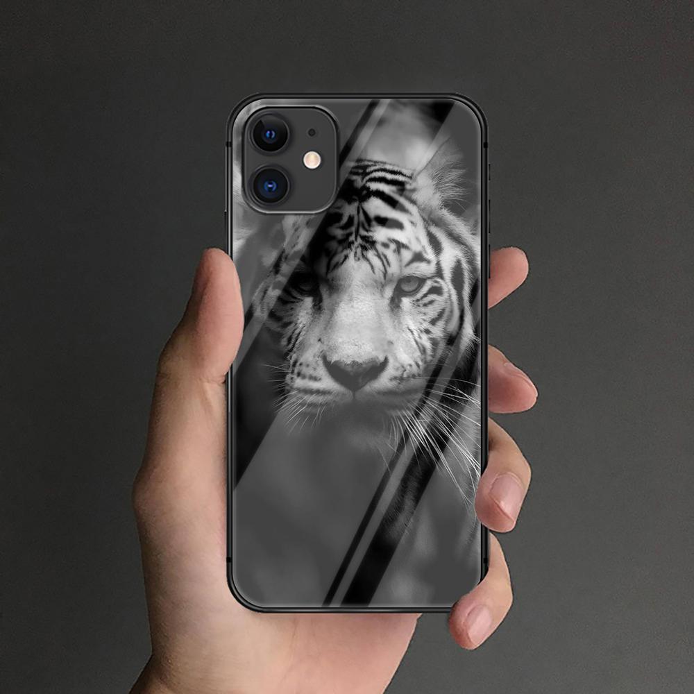 Чехол из закаленного стекла с тигром для iPhone Samsung Galaxy OnePlus Oppo Xiaomi Redmi Note SA 7 8 9 10 11 12 13 14 20 21 22 53 Pro Max Plus Ultra