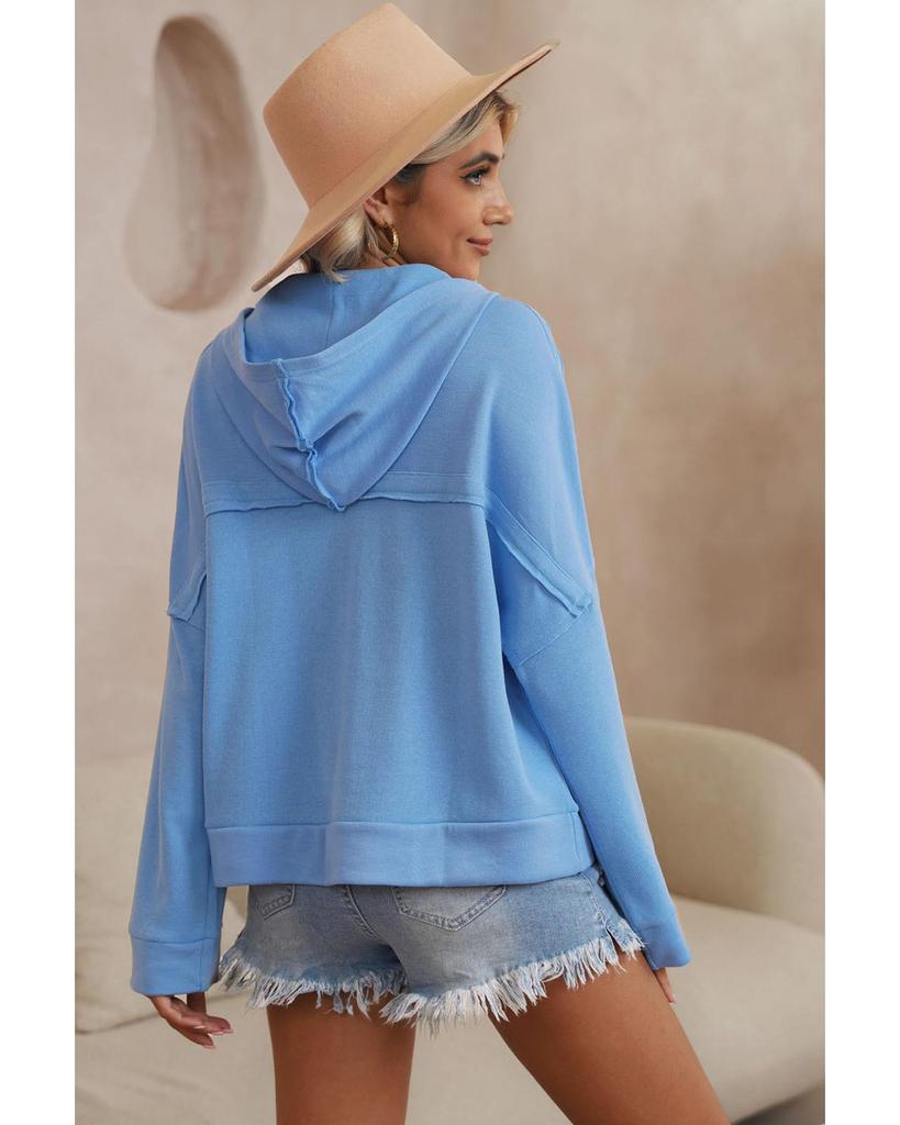 Azura Exchange Толстовка с капюшоном и пуговицами