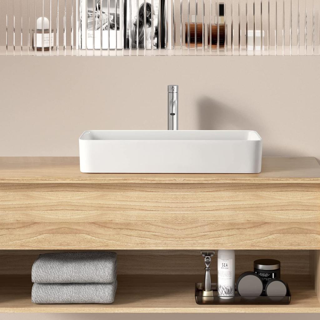 Смешанная большая чаша для мытья, стильная отдельно стоящая керамическая ручная мойка, ручная мойка [включает кран] Набор, умывальник, Тип, чаша, раковина,