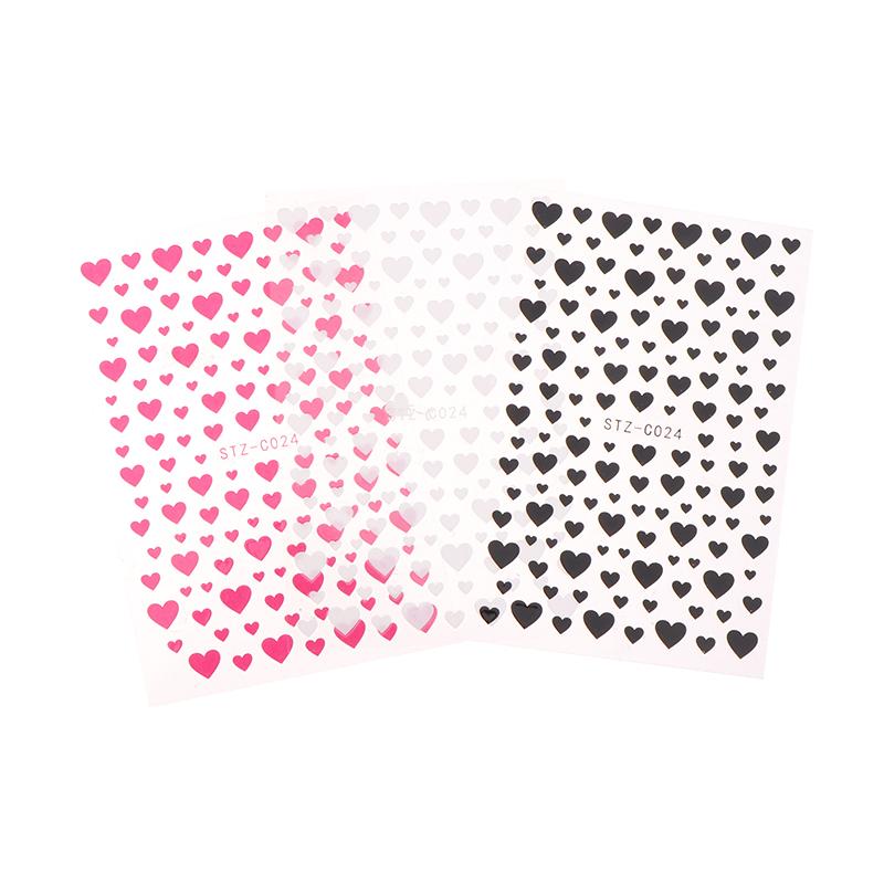 3D Black White Red Heart Villain Valentine'S Day Nail Art Stickers Nail Diy Colorful Nail Decals Nail Art Accessories
