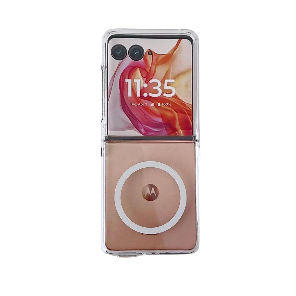 Прозрачный магнитный чехол для телефона Motorola Razr 60 Pro 50 Ultra Mooto Razr 60 50 Беспроводная зарядка Защитная крышка для шарнира