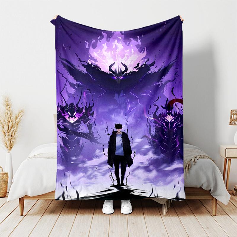 1pc Blanket Solo Leveling Sung Jin-woo1 Print Design, Lightweight Blanket for Sofa, Bed- Soft &Warm, Gift for All Seasons like Christmas, Halloween
