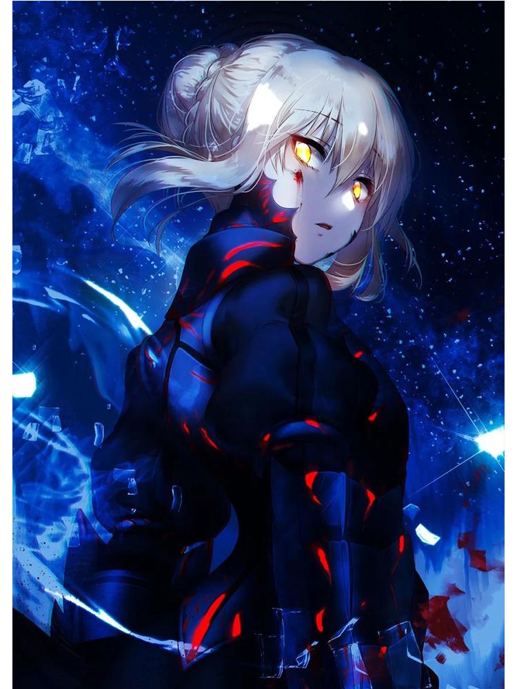 Fate Stay Night Япония аниме постер с фильмами Kawaii Холст Картина Настенная картина для детей Гостиная Украшение дома