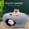 Animal-Shaped Felt Cat Tunnel Bed & Toy