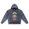 DTG print Knitted Denim Zip-Up Hoodie Copy of GUNS FULL Brother Print Zipper Hoodies  