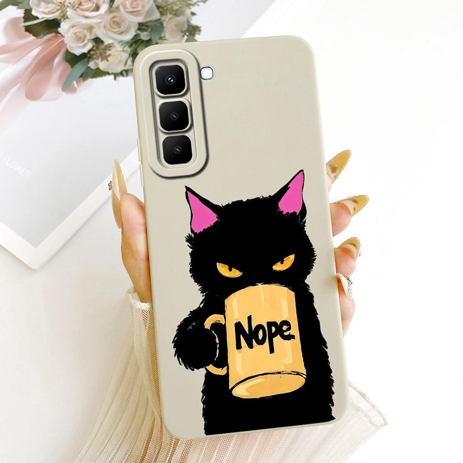 For Infinix Hot 70 X6895 Cute Cat Flower Cartoon Phone Case For Infinix Hot70 Soft Silicone Covers Bumpers