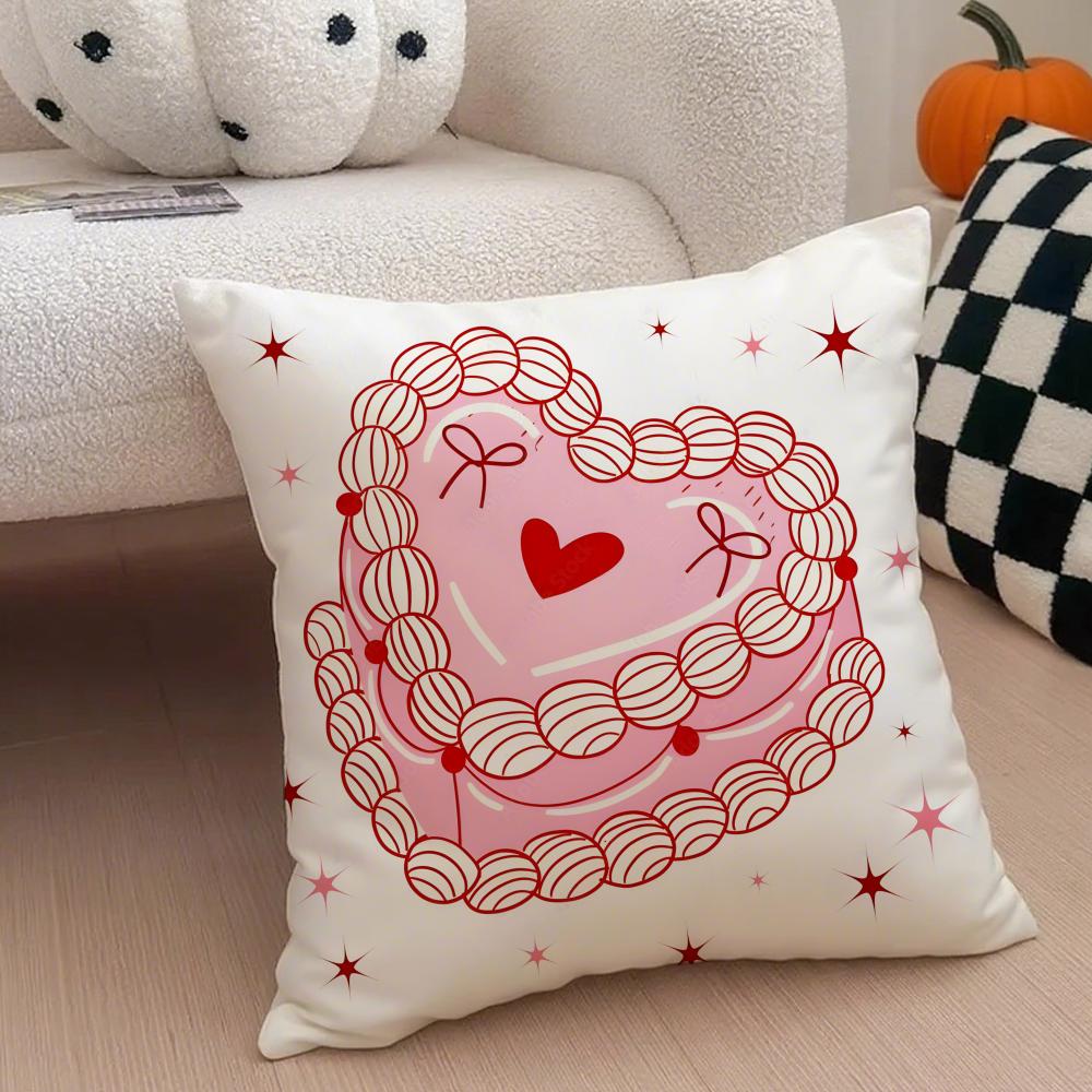 LOVE Cushion Cover Linen Pillow Case Soft Breathable Protective Couch Room Decoration