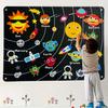 Outer Space Felt Montessori Board Toy Solar System Universe Storytelling Flannel Interactive Play Mat Education Toys For Kids
