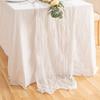 90x400cm Cheesecloth Table Runner Polyester Fiber Fabric Table Runner  Wedding Decor