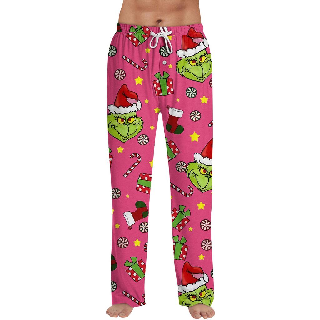 Men's Allover Printed Home Pants Sleeping Pajama Pants Long Pants Pajama Pants