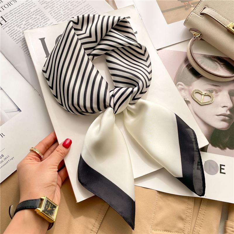 70*70cm Printed Square Scarf Women Kerchief Hairband Neckerchief Head Hijab Lady Headband Foulard Bag Ribbon