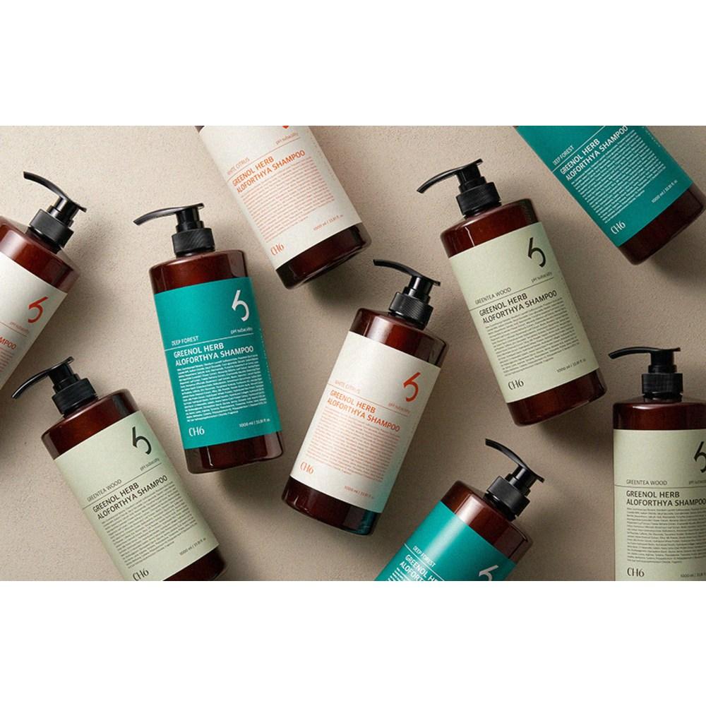 CH6 Greenol Herb Allophosia Шампунь с ароматом зеленого чая и дерева, 1 л, 2 шт.