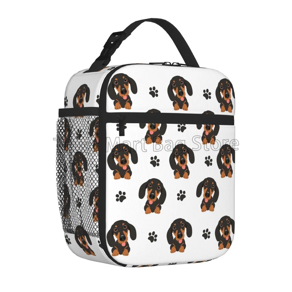 Такса Собака Принт Многоразовая Изолированная Сумка-Охладитель Для Обеда Термальная Сумка-Холодильник Bento для Мужчин Женщин Офиса Пешего Туризма Кемпинга Пикника Пляжа