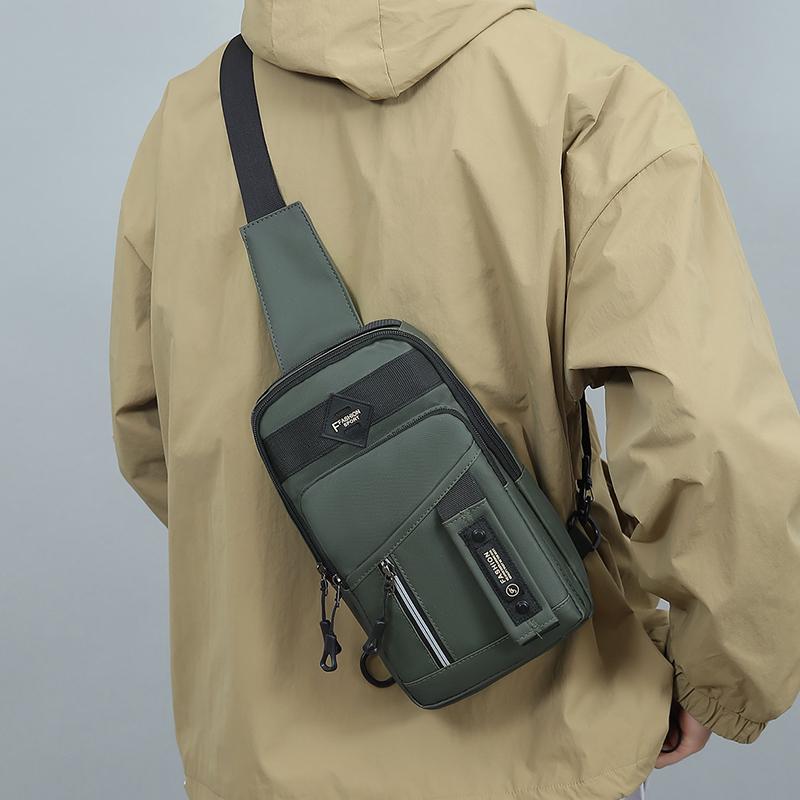 Мужская уличная нагрудная сумка - Стильная нейлоновая сумка через плечо - Повседневная многофункциональная спортивная сумка-слинг