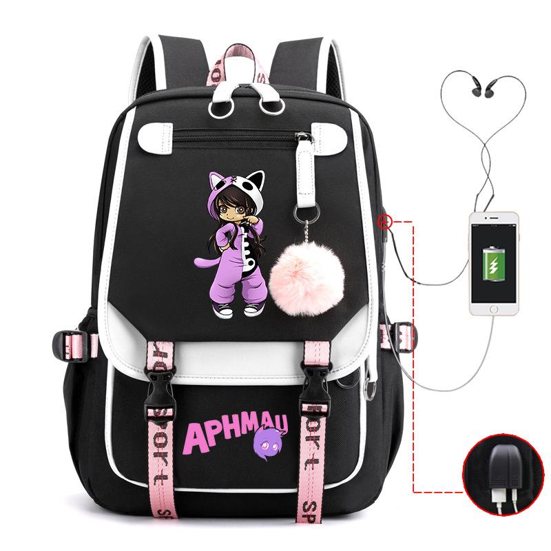 Harajuku Simple and Versatile Aphmau Junior High School Student School Bag Female Lightweight Large Capacity Middle School Student Backpack