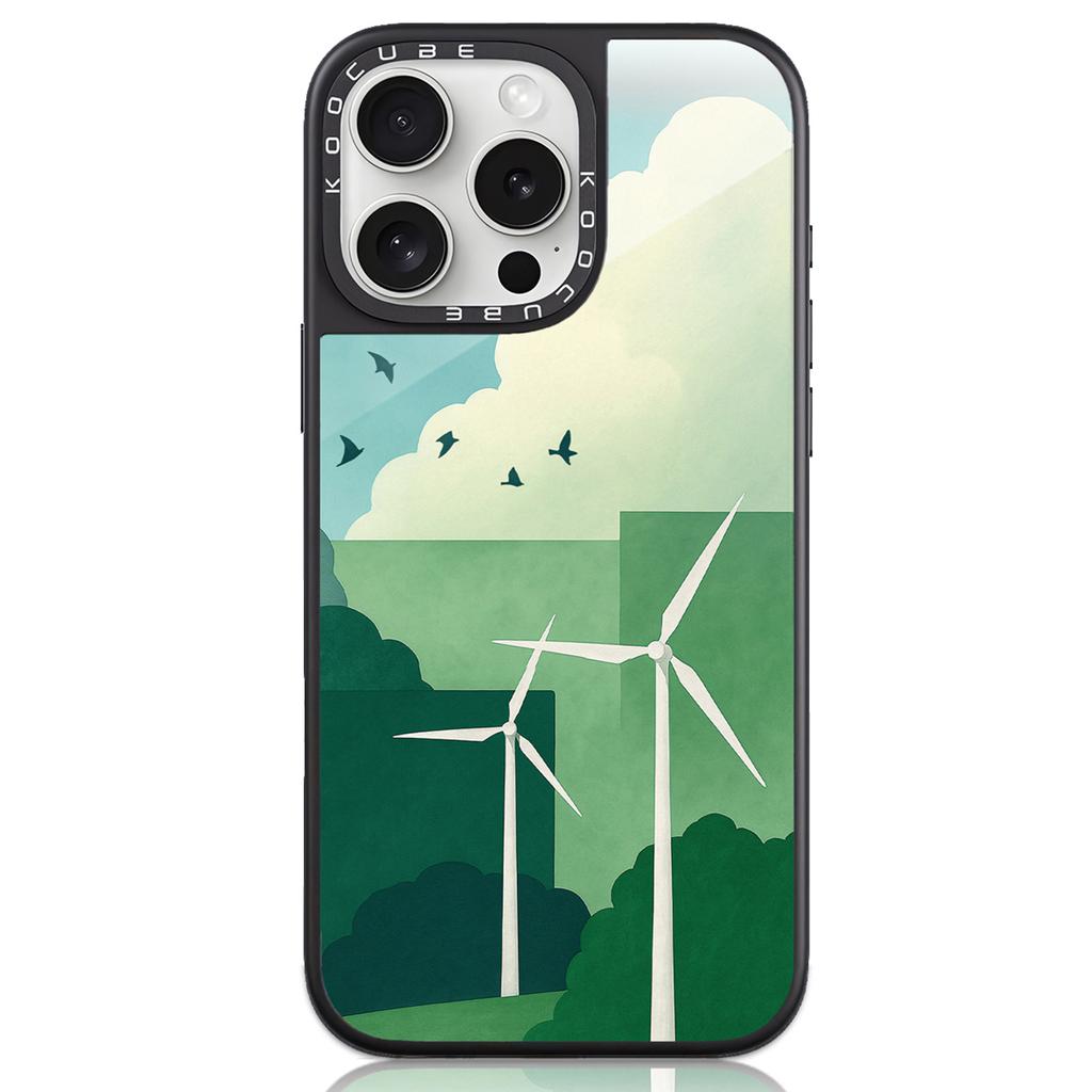 For iPhone 16 Pro Max Case High Aluminium-silicon Glass+PC+TPU Pattern Print Phone Cover Compatible with MagSafe